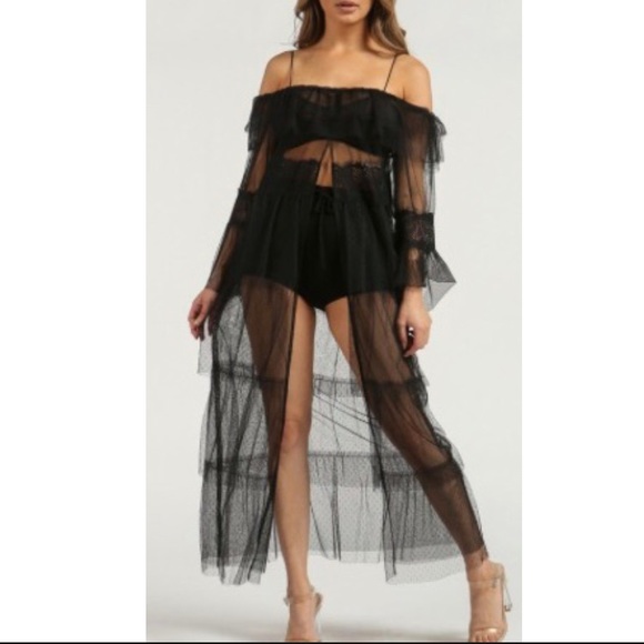 A Dose Of Diva Dresses & Skirts - “Isabella” Sheer Maxi Cover Up
